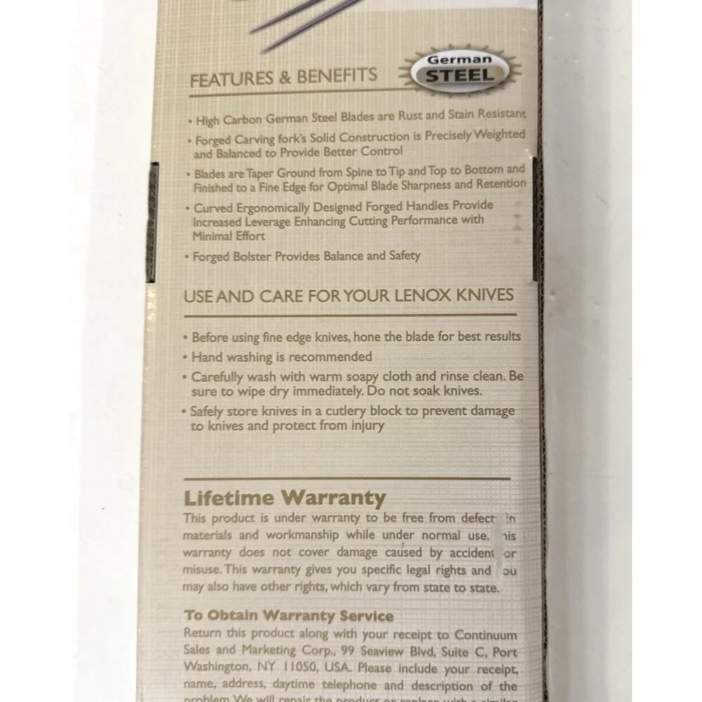 Lenox American By Design 2 Piece German Steel Carving Set